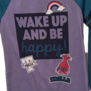 👉10/10$ Trolls Wake Up and Be Happy Long Sleeve Shirt - Purple and Teal
